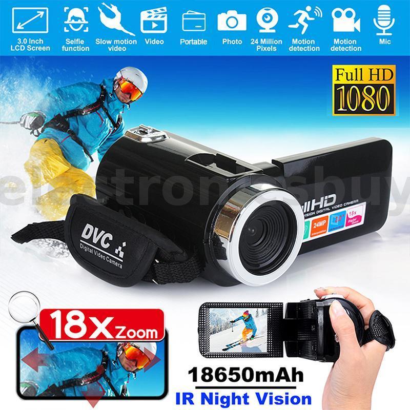 4K Full HD 1080P 24MP 18X ซูม 3 นิ้ว LCD Digital Camcorder วิดีโอ DV กล้อง 5.0MP CMOS Sensor สําหรับ