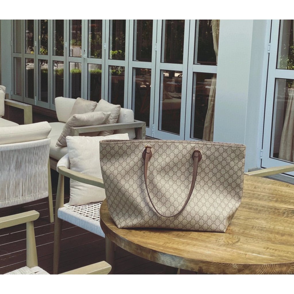 [เกรดเคาน์เตอร์] GG Original Leather Classic Tote Bag Large Shopping Bag Ladies Tote Bag Shoulder Ba