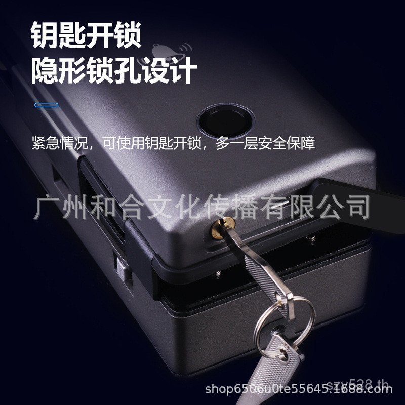 สํานักงานอิเล็กทรอนิกส์สมาร์ทลายนิ้วมือเจาะฟรีกันน้ํารวมกันล็อคประตูกระจกประตูร้านลายนิ้วมือล็อคลายน