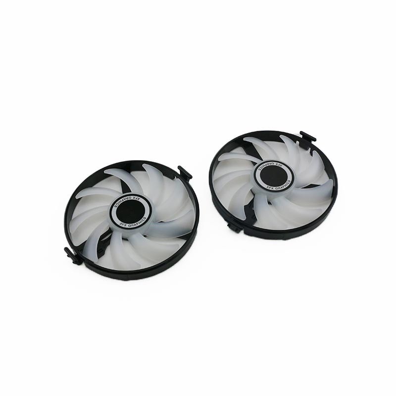 ยี่ห้อใหม่ XFX/XFX RX580 RX570 RX470 RX480 สีดําหมาป่ารุ่นหัวเข็มขัดพร้อมพัดลมการ์ดกราฟิกแสง