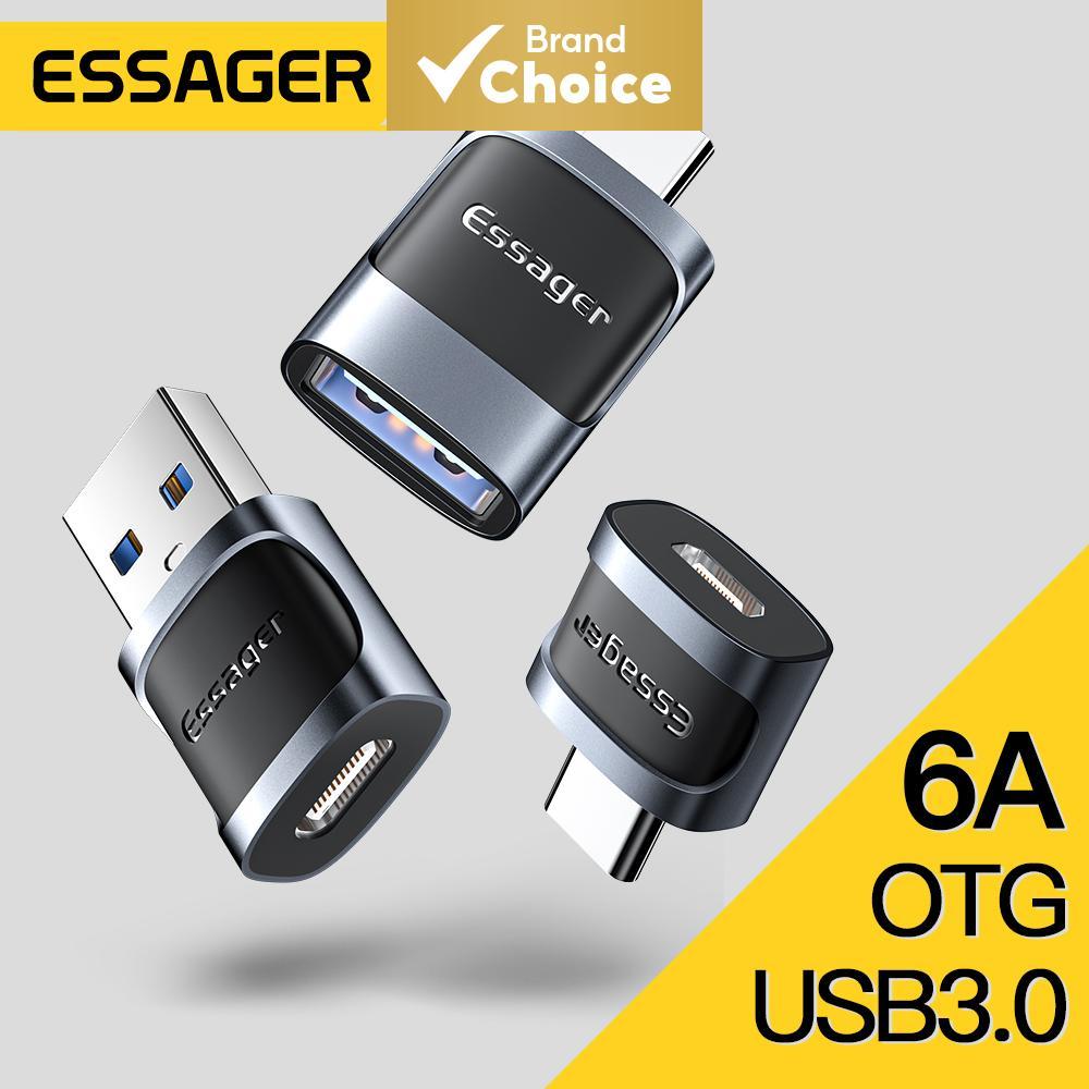 อะแดปเตอร์ OTG USB 3.0 เป็น Type C, ตัวแปลง USB A เป็น Micro Type C สําหรับ MacBook แล็ปท็อป เครื่องอ่านการ์ด