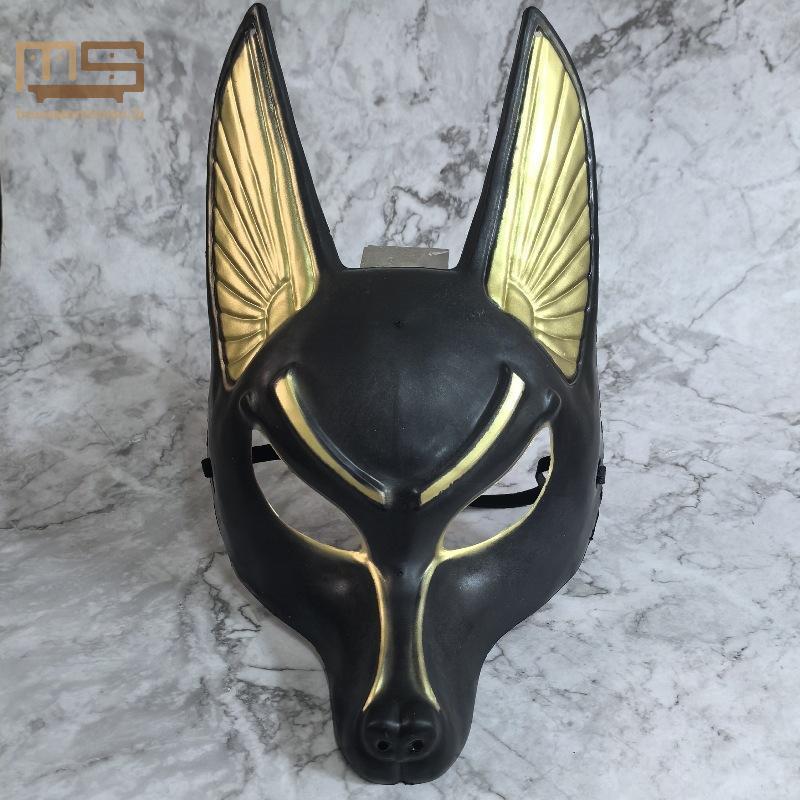 Tt 1 ชิ้นหมวกกันน็อคหมาป่าเครื่องแต่งกาย Party Show Prop โบราณอียิปต์หมาป่าคอสเพลย์ Face Mask ฮาโลวีนแฟนซีชุด mbn