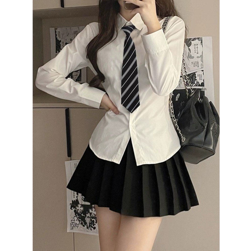 Denim tube top เกาะอกยีนส์ JK Slim-fit Design Niche Top เสื้อเชิ้ตแขนยาว