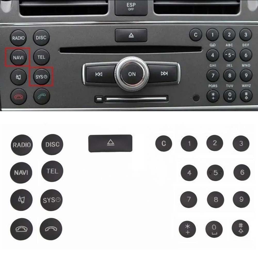 รถเครื่องปรับอากาศ CD แผงปุ่มสติกเกอร์ Trim Fit สําหรับ Mercedes Benz C Class W204 GLK X204