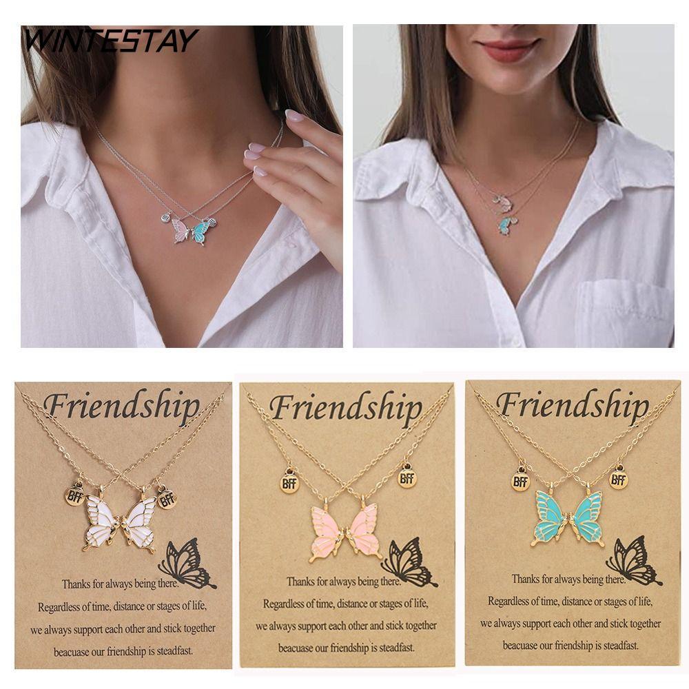 WINTESSAY สร้อยคอเพื่อนที่ดีที่สุดสําหรับสาวผู้หญิงทางไกลวันเกิด BFF สร้อยคอ