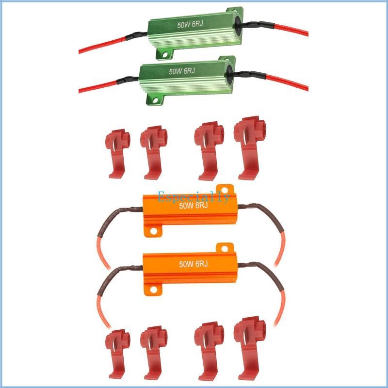 ESP 2 ชิ้น 50 วัตต์ 6RJ 6ohm LED เลี้ยวสัญญาณ Blinker ถอดรหัส Fix Hyper Flash โหลด Resistor