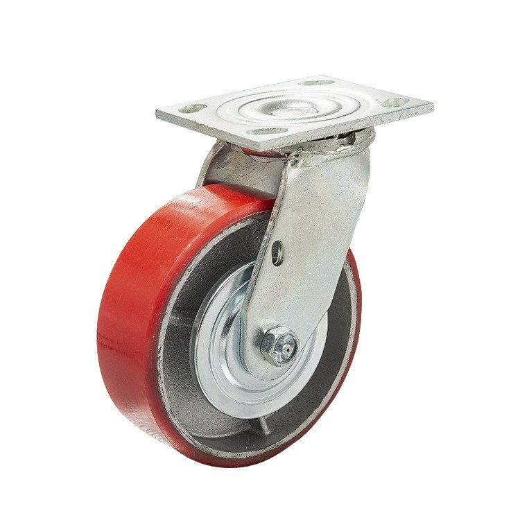 Fix PU Universal Caster Movable ล้อผู้ผลิตเบรคทิศทางคุณภาพสูงยูรีเทน 500kg27cm เหล็กหล่อ I2NZ