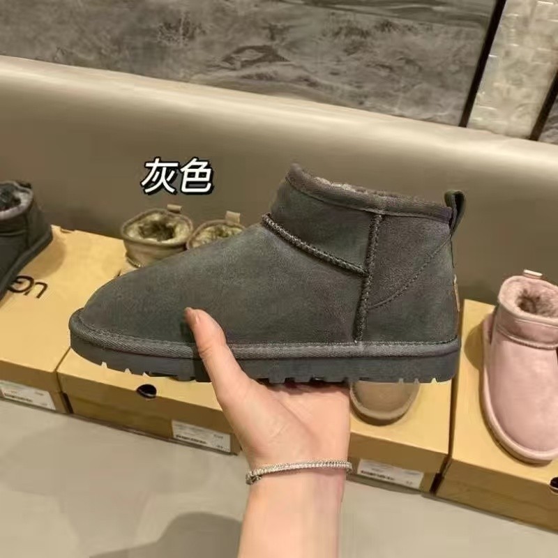 บูทหิมะดีไซน์คล้าย UGG พร้อมขนสัตว์และซับใน fleece สำหรับผู้ชายและผู้หญิง