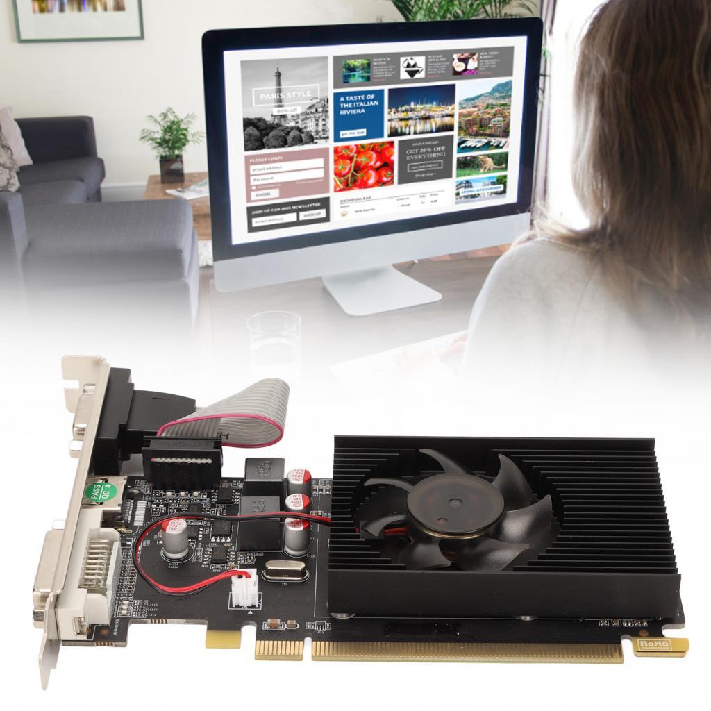 Jupitershopss HD6450 กราฟิกการ์ด 64bit 3600MHz 2GB DDR3 4K วิดีโออัพเกรดอุปกรณ์เสริมคอมพิวเตอร์ HDML