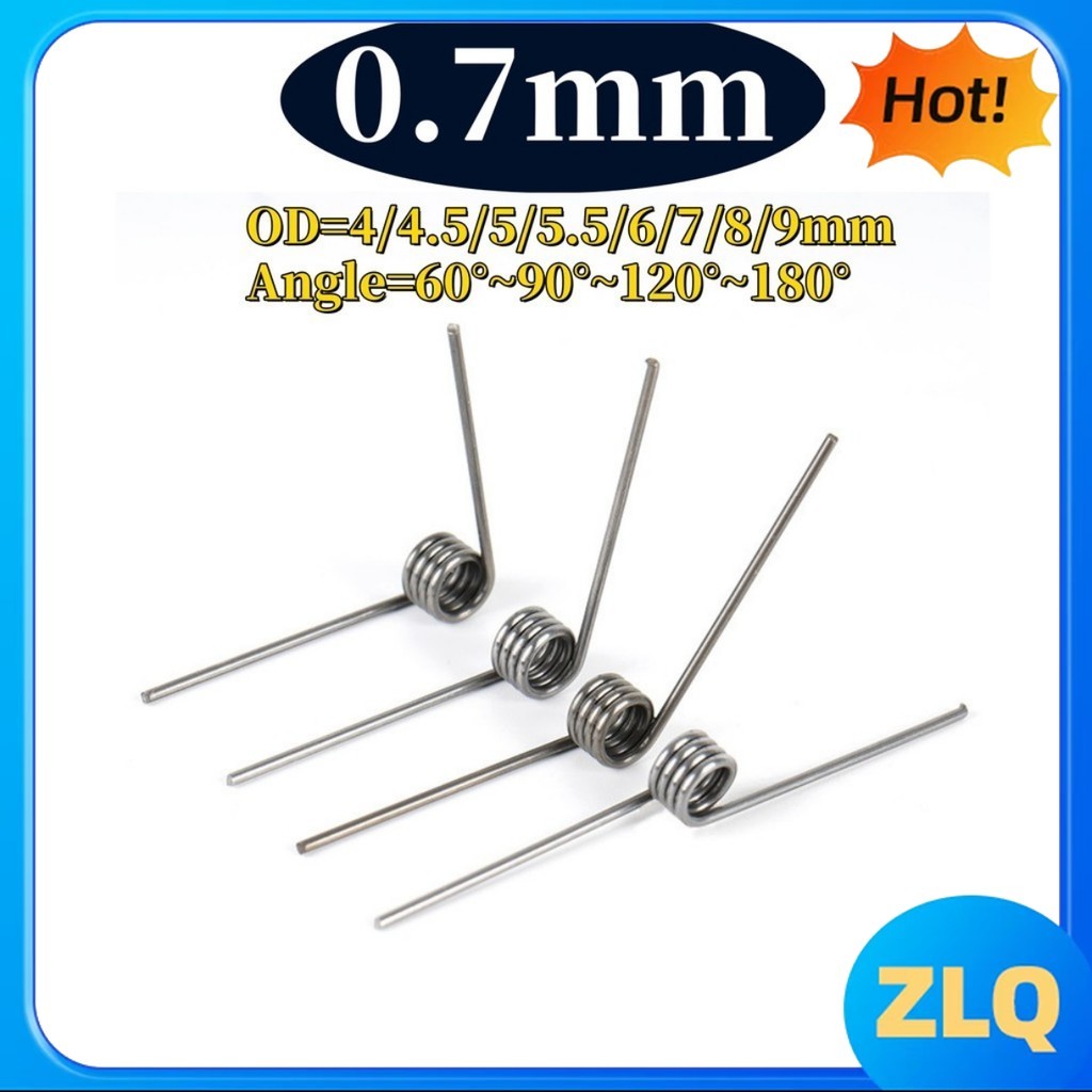 Sus304 d0.7mm OD4/4.5/5/5.5/6/7/8/9mmลวดเหล ็ กเกลียวเส ้ นผ ่ านศูนย ์ กลาง .รูปตัว V สปริงแรงบิด  