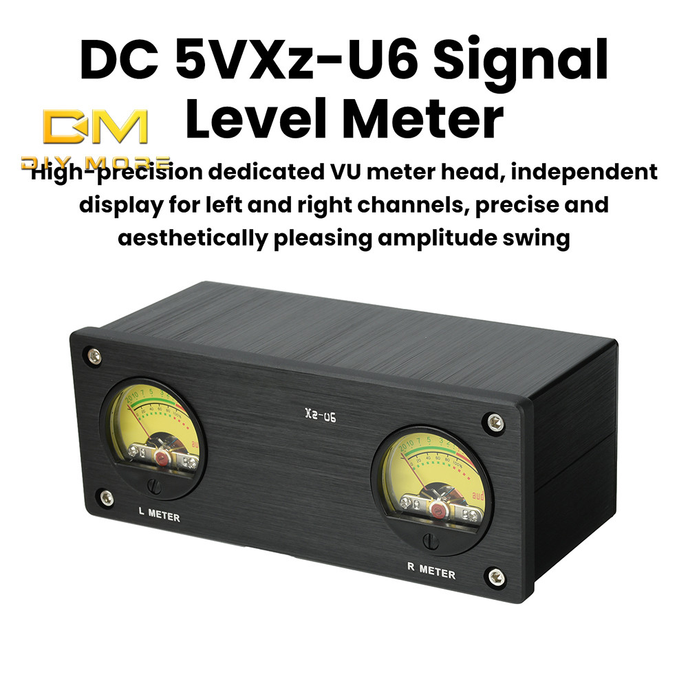 DIYMORE DC 5V Xz-U6 เครื่องวัดระดับสัญญาณ VU เครื่องวัดระดับสัญญาณเสียง VU Meter 3.5 มม./ขั้วต่อ RCA