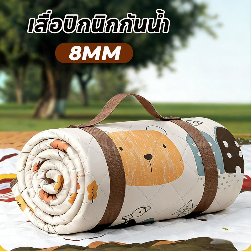 เสื่อปิกนิก แคมป์ปิ้ง ทนต่อการสึกหรอ ลายโบฮีเมี่ยน พับได้ พกพาง่าย กันน้ำ ใช้ได้ทั้งกลางแจ้ง/ชายหาด