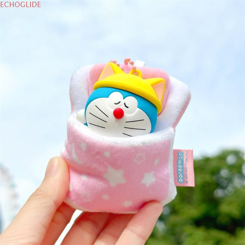 ECHOGLIDE Sleeping Doraemon พวงกุญแจ, ของเล่นอะนิเมะ Good Night Doraemon พวงกุญแจ, แฟชั่นตุ๊กตา PVC 