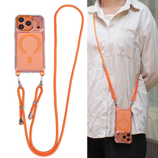 สายรัด กระเป๋าสะพายข้าง มุมเชือกเส้นเล็กโปร่งใสเคสโทรศัพท์เห…
