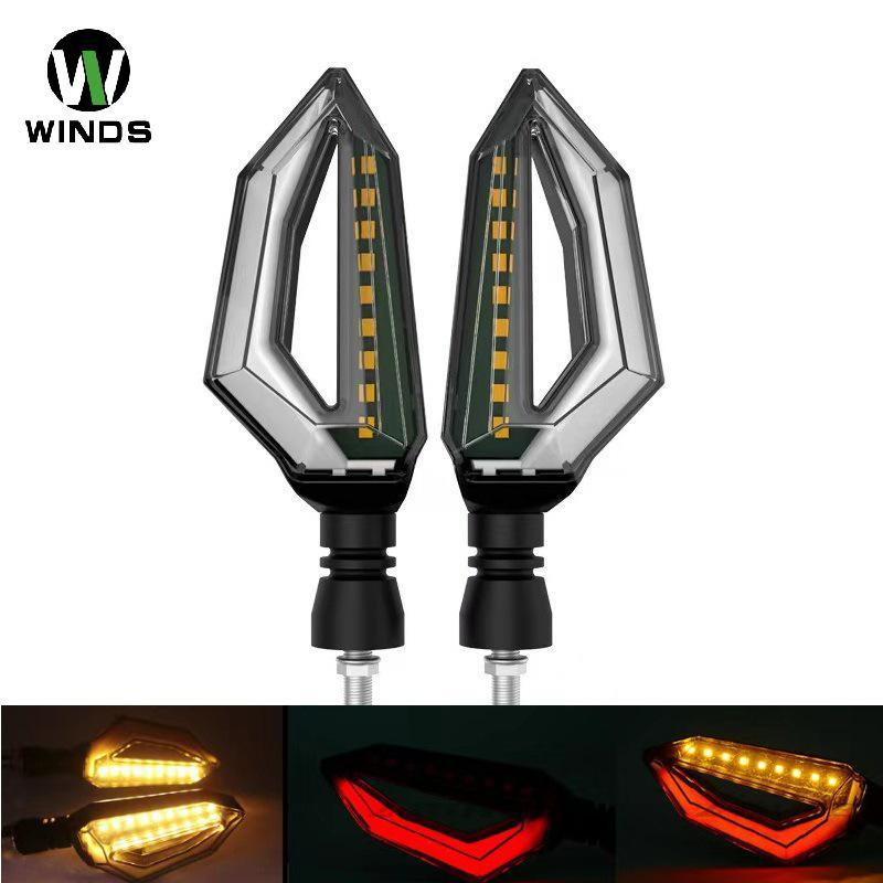 ODS 1pcs DC12V LED รถจักรยานยนต์ไฟเลี้ยว Bendable มอเตอร์ไซด์ Amber Indicator Blinker Moto ไฟด้านหน้าสัญญาณโคมไฟสําหรับ OD