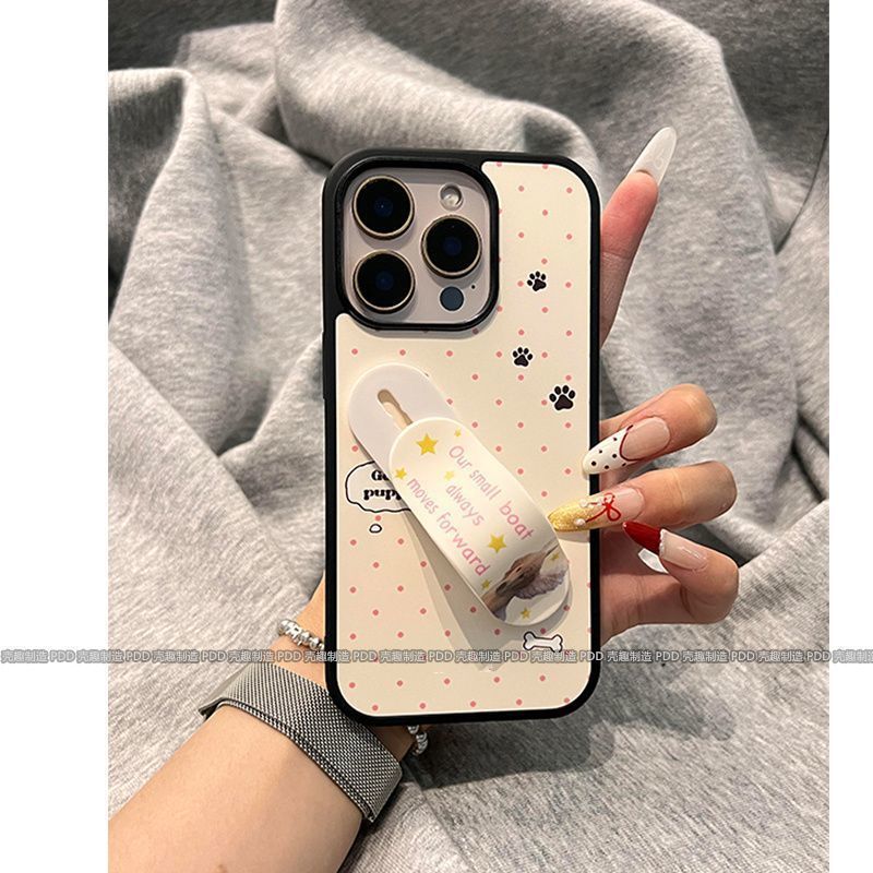 เคสโทรศัพท์เหมาะสําหรับiPhone 7 8 X XS XR XSMAX 11 12 13 14 15 16 Pro max Plus Polka Dot Puppy Footp