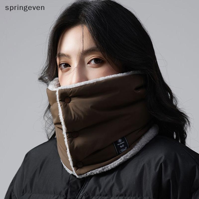Springeven อเนกประสงค์ลงผ้าฝ้ายคอ Gaiter หนาความร้อนคออุ่นอุ่น Neckchief สําหรับผู้ชายผู้หญิงฤดูหนาว