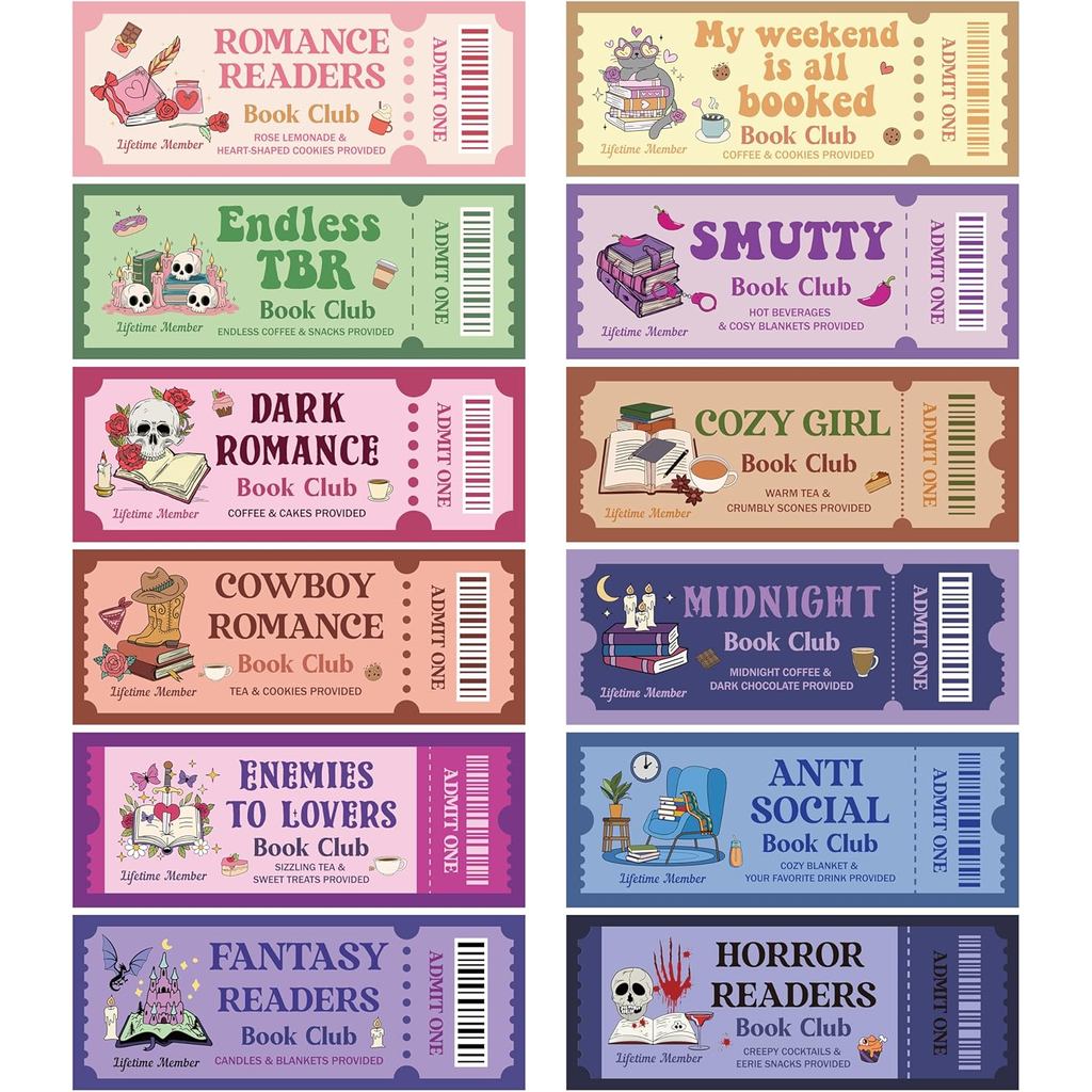 Laffit 120 ชิ้นตลกหนังสือคลับตั๋วบุ๊คมาร์ค,คาวบอยโรแมนติกอ่าน Tracker, Dark Romance สยองขวัญ Anti So