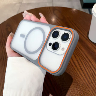 ป้องกันลายนิ้วมือหน้าต่างขนาดใหญ่ frosted Magnetic hard Case สําหรับ iPhone 17 16 15 14 13 12 11 Pro Max Plus Air casing ฝาครอบแม่เหล็กสําหรับ iPhone17Promax กรณี
