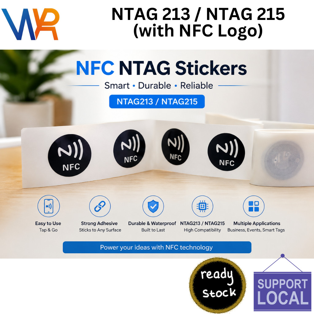 (โลโก้ NFC) NFC NTAG 213/215 Tag สติกเกอร์โปรแกรมชิป NFC เข้ากันได้กับอุปกรณ์ NFC ทั้งหมด