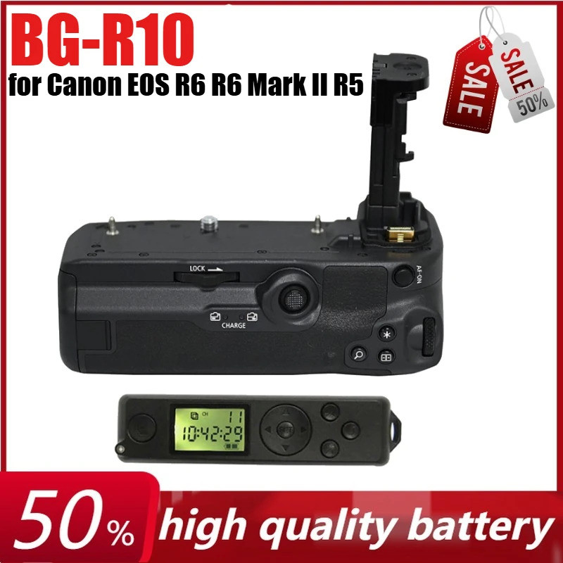 BG-R10 แบตเตอรี่แนวตั้ง Grip สําหรับรีโมทคอนโทรล IR สําหรับ Canon EOS R6 R6 Mark II R5 R5C กล้อง Mir