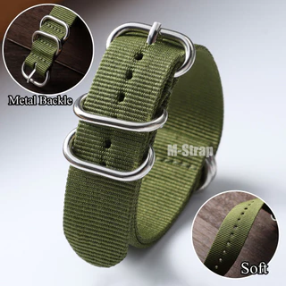 สายนาฬิกาไนลอน NATO พรีเมี่ยม 18/20/22/24 มม.สไตล์ทหารทนทาน Sweatproof กันน้ํากีฬาเปลี่ยน Diver สายนาฬิกา