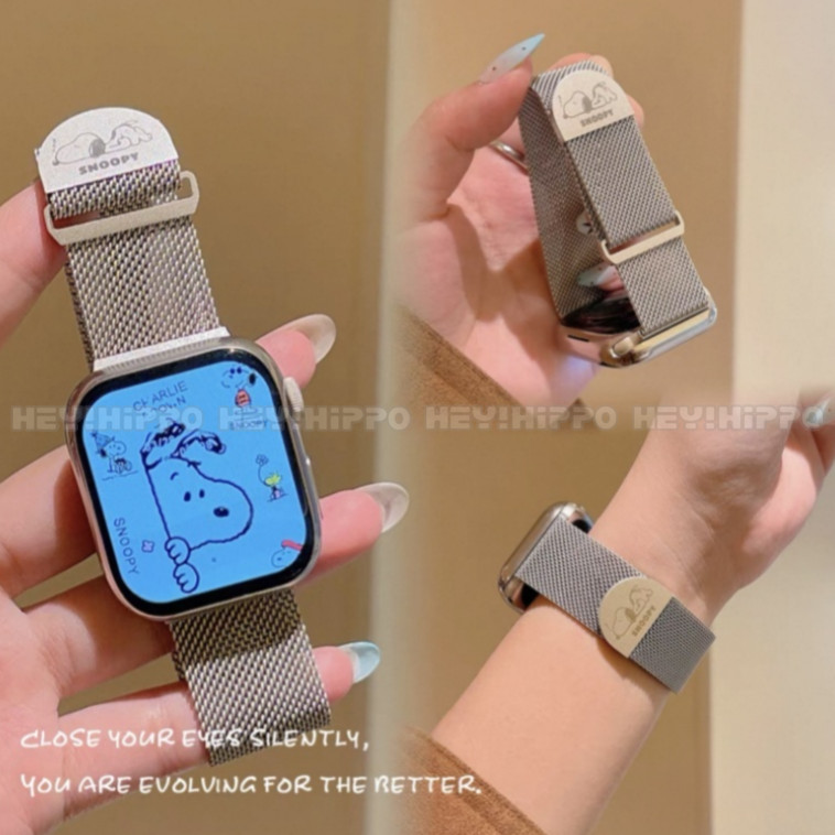 Starlight สายโลหะสีสําหรับ iwatch 11/10/9/8/7/6/5/4/3/2/1 สาย Starlight Snoopy สําหรับ iwatch 49/46/45/44/42/41/40/48 มม.