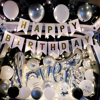 ธงวันเกิด (แถมริบบิ้น)ธงราววันเกิด ธงราว ธง happy birthday bannerแบนเนอร์ ธงหางปลา มีหลายสีให้เลือก ตกแต่งงานปาร์ตี้