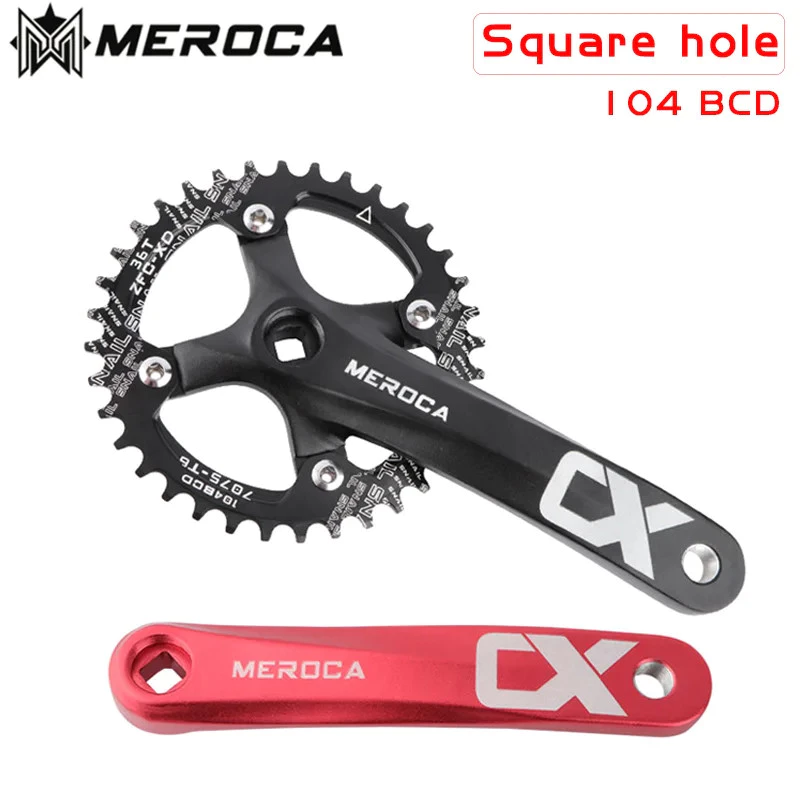 MEROCA จักรยาน Crank Chainwheel 104BCD MTB จักรยาน Crankset อลูมิเนียมอัลลอยด์ด้านล่าง 170 มม.