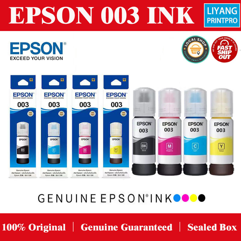 ของแท้ Epson 003 ขวดหมึกสําหรับ L3210 L3110 L3150 L1110 L1210 L3250 L5290 L3120 L1250