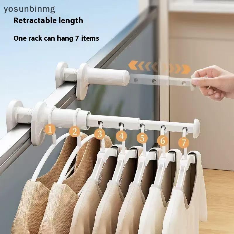 Yosunbinmg] Window Frame Clothes Hanger Portable Hanging Drying Ra Indoor Window Drying Ra Home Hanging Ra สําหรับเสื้อผ้าใหม่