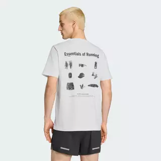 adidas วิ่ง เสื้อยืดพิมพ์ลาย RUN ESSENTIALS ผู้ชาย สีขาว KS2501