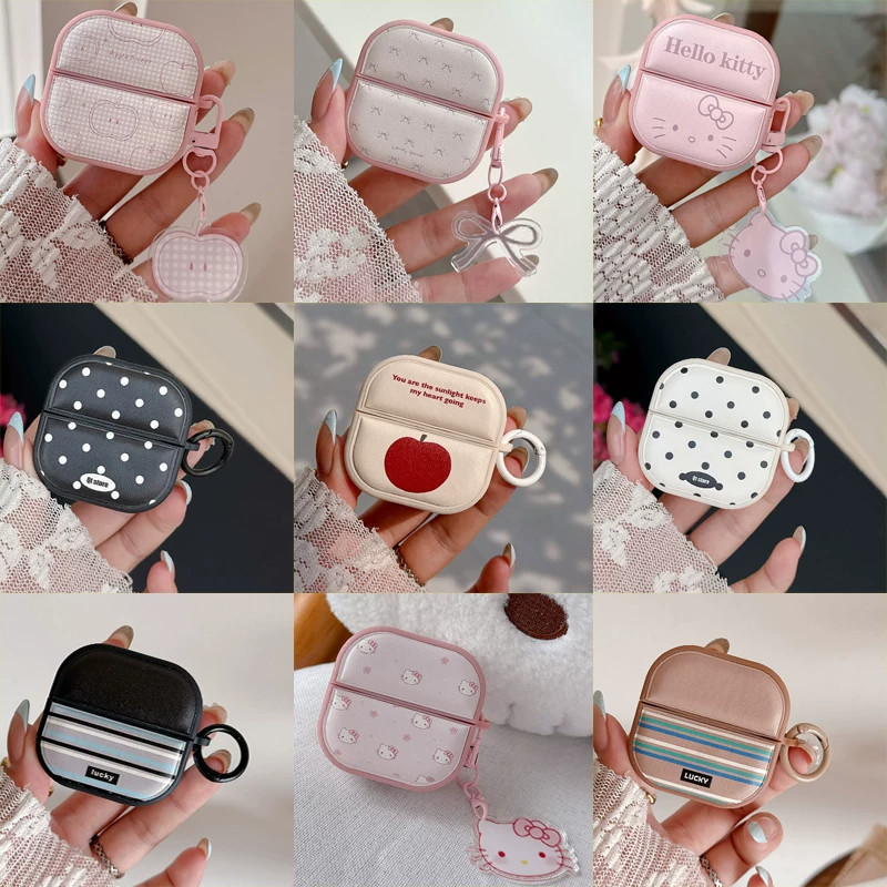 หนังการ์ตูนสีชมพูโบว์แมวจี้Polka DotสําหรับHuawei freeclip2ป้องกันกรณีFreebuds7iไร้สายบลูทูธชุดหูฟังPro4 นุ่มFreebus6iหูฟังกรณีSe2
