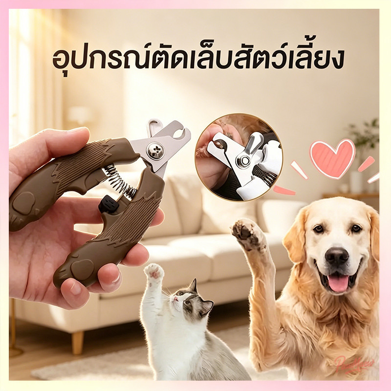 พร้อมส่ง กรรไกรตัดเล็บแมว กรรไกรตัดเล็บสัตว์เลี้ยง กรรไกรตัดเล็บหมา กระต่าย พร้อมตะไบ มีตัวบังกันตัดลึก
