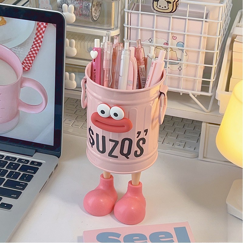 สึมุกิ ที่ใส่ปากกา, ดินสอความจุขนาดใหญ่ปากใหญ่, ทําเอง รอบการ์ตูนสก์ท็อปถังเก็บนักเรียนเครื่องเขียน - 6