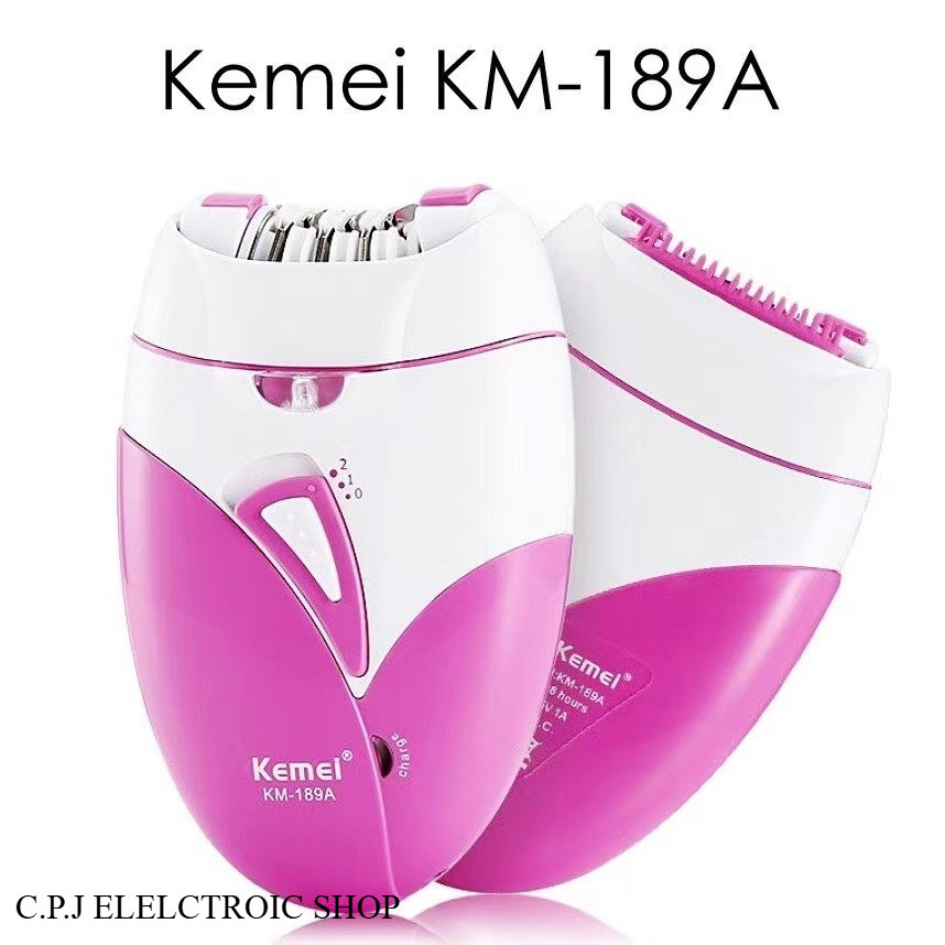 Kemei KM189A เครื่องถอนขนไร้สาย โกนขนรักแร้ ขนแขนขา ชาร์จไฟผ่าน USB Kemei KM189A