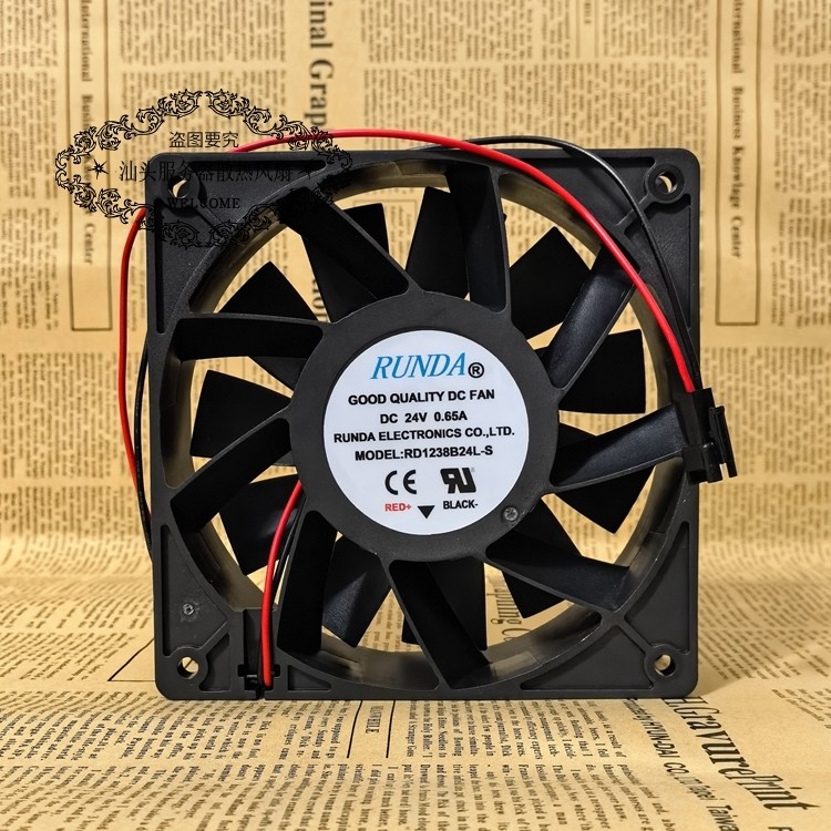 ยี่ห้อใหม่ RUNDA RD1238B24L-S 12038 24V 0.65A 12 ซม.อินเวอร์เตอร์พัดลมระบายความร้อน
