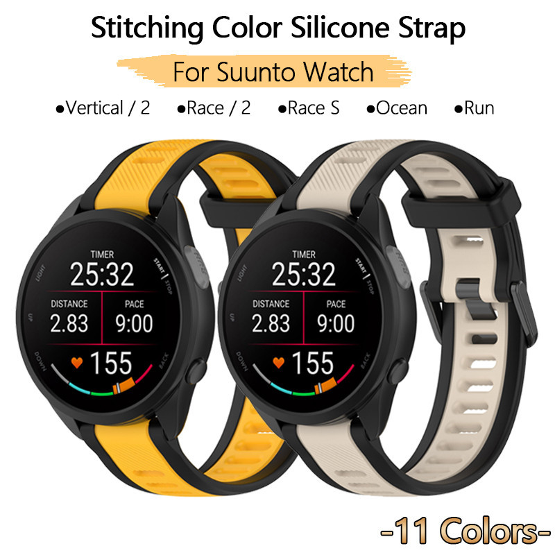 สายนาฬิกาซิลิโคนเหลวสําหรับ Suunto Run Race S แนวตั้ง 2 Ocean 9 5 Peak Pro SmartWatch Ultra Light Hi