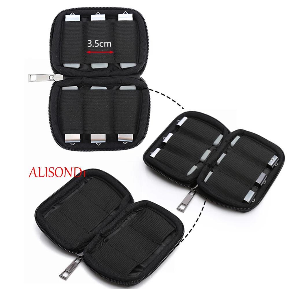 ALISOND1 แฟลชไดรฟ์ Organizer Travel มัลติฟังก์ชั่น U Disk Holder กันฝุ่นพร้อมซิป Neoprene U Disk Bag