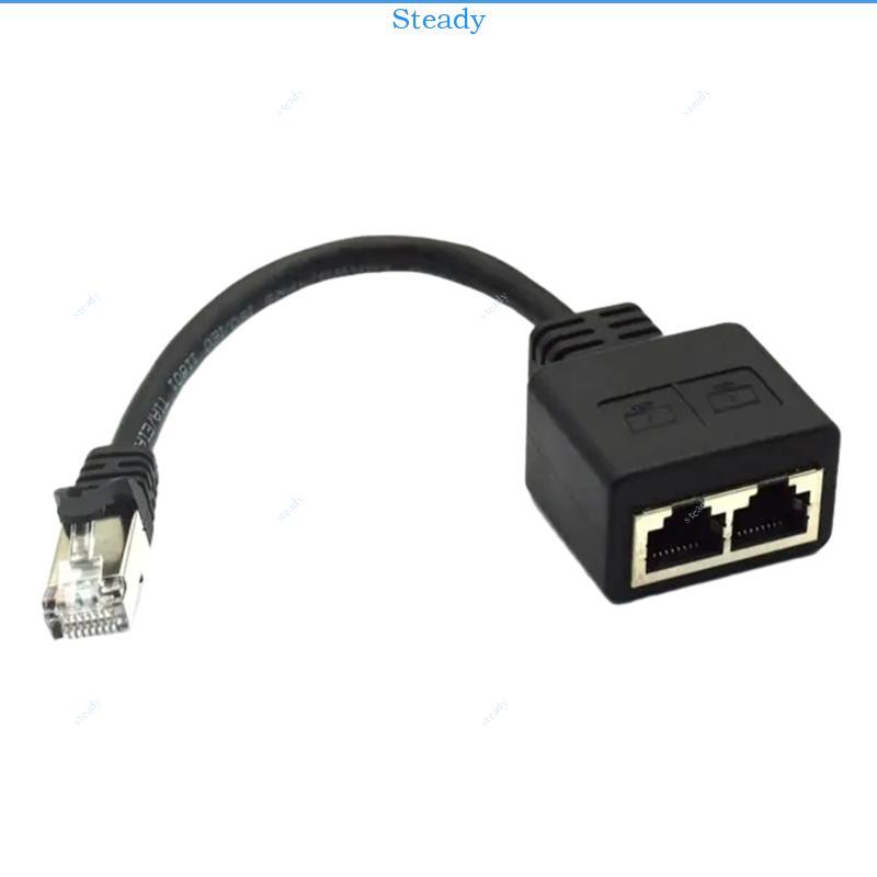 Steady RJ45 Ethernet Cable Splitter เครือข่ายอะแดปเตอร์สาย Ethernet Splitter 1 ถึง 2 สายสําหรับ LAN 