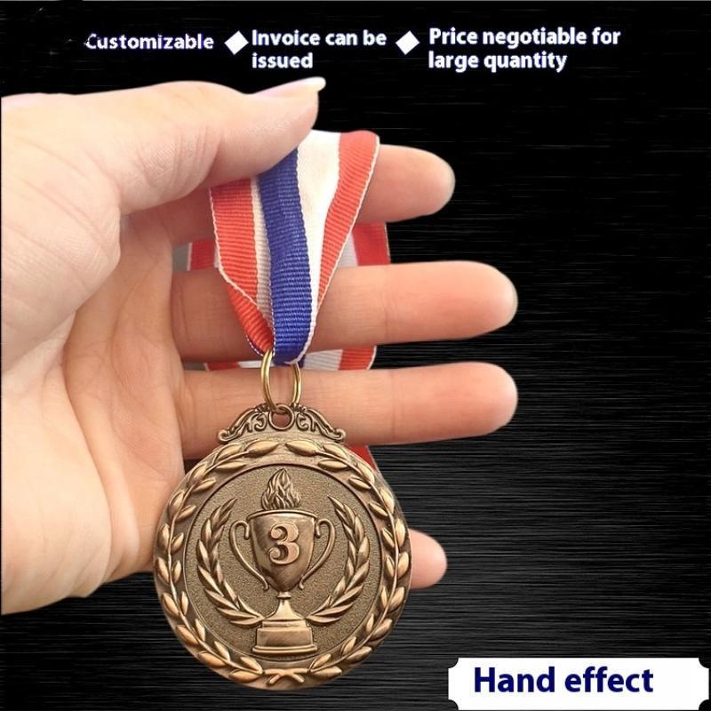 EOTH 1 ชิ้น 2" เหรียญรางวัลทองเงิน Bronze Alloy เหรียญวินเนอร์กลมพร้อมริบบิ้นคอ 1st 2nd 3rd รางวัล W