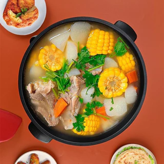 Nf ไฟฟ้า Caldron สีแดงกระทะไฟฟ้านึ่งเดือด Stewing มัลติฟังก์ชั่ไฟฟ้า Chafing จาน nobleflying