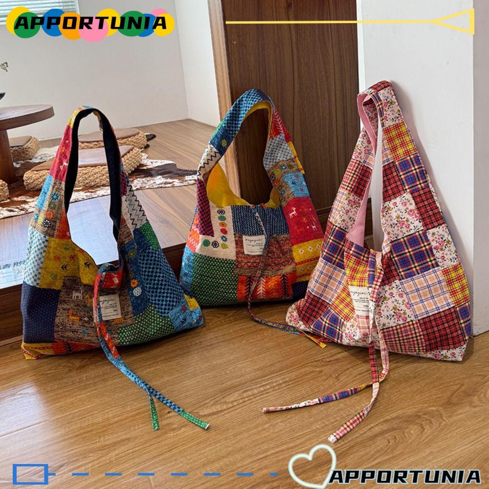 APPORTUNIA Messenger Bag, Geometric Retro Bohemian Shoulder Bag, Canvas Large Capacity Tote Bag Wome