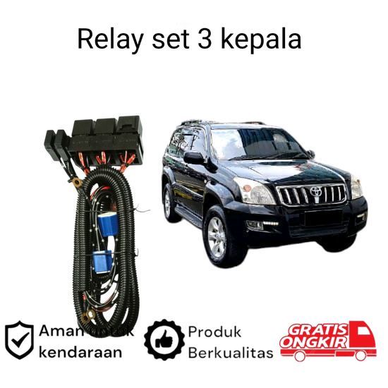 H4 ชุดรีเลย์ไฟหน้า LED สําหรับ Toyota Land Cruiser Prado 120 Koko