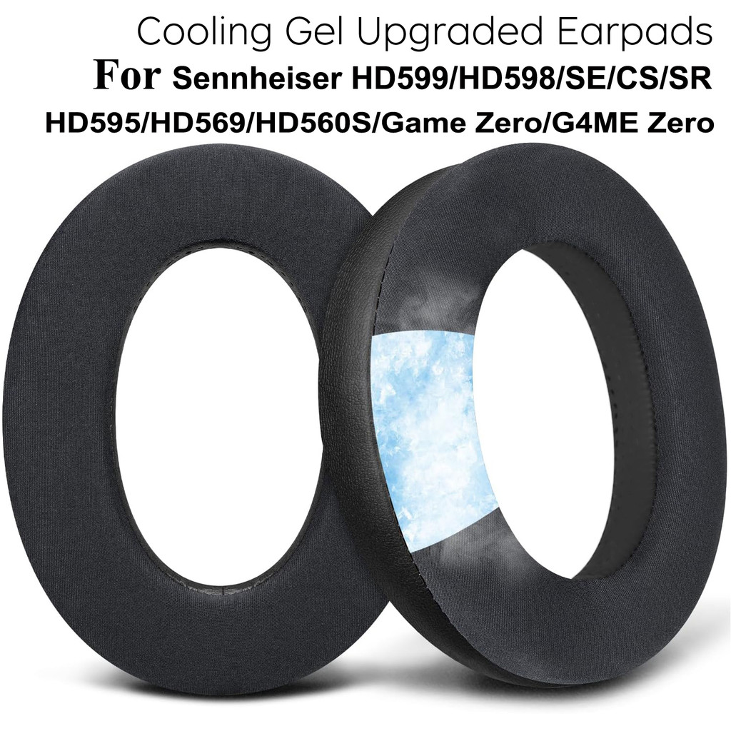 Cooling Gel แผ่นรองหูฟังสําหรับ Sennheiser HD599/HD598/SE/CS/SR/HD595/HD569/HD560S/เกม Zero/G4ME Zer