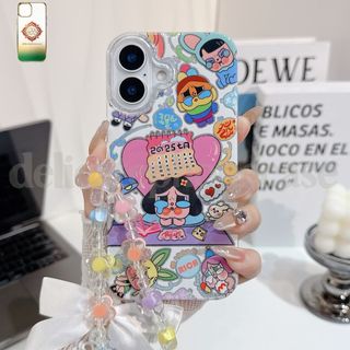 เคสมือถือสำหรับ iPhone 17 16 15 14 13 12 11 ใสกลิตเตอร์โปร่งแสง ลายการ์ตูนน่ารัก THSF01