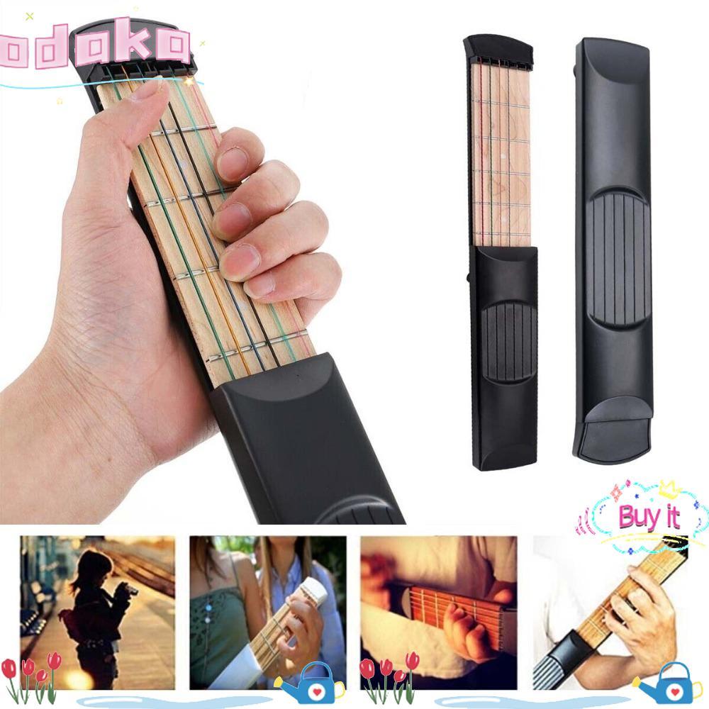 ODAKA Chord Trainer, 6 String 6 Fret Maple Wood Pocket Guitar, Compact Size Guitar Practice F/Begnne