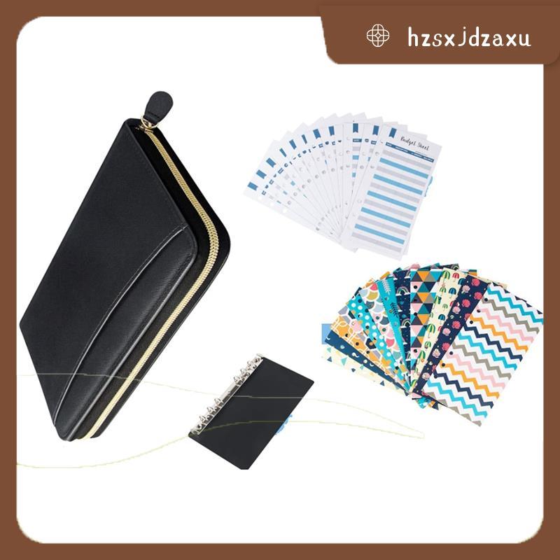 hzsxjdzaxuCash Envelope System Wallet, With 12 Cash Budget Envelopes and 12 แผ่น Budget สําหรับครอบค