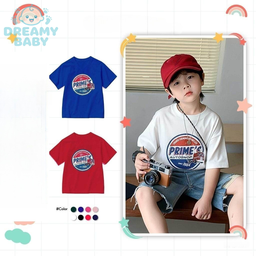 COD (Ho Chi Minh)DREAMY BABY เสื้อยืดเด็กชาย ทรงหลวม ผ้าคอตตอนเท่ๆ EED1018 พิมพ์ลายคละ