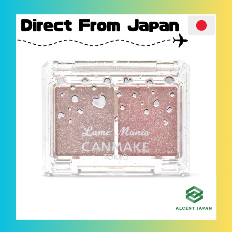 CANMAKE Lame Mania 02 2.7g Eyeshadow Glitter Shadow Shine Luster Pearl 2-Color Eyeshadow Pastel Pink